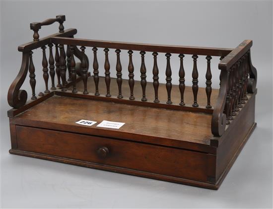 A Regency rosewood book rack, length 39cm